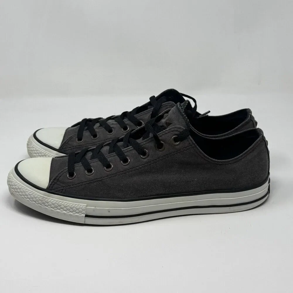 Converse All Star Low Sneakers Mens 13 Stonewashed Gray Canvas Studded Shoes - Picture 2 of 16